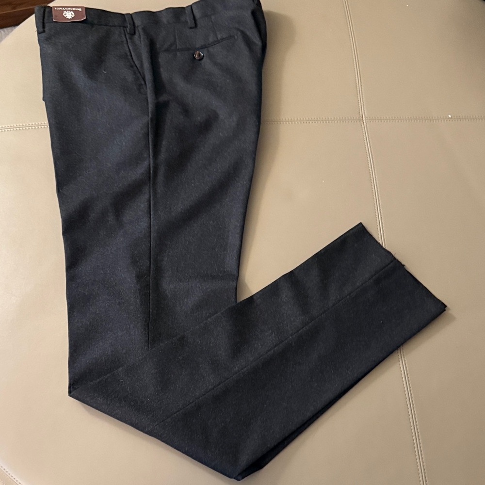 NWT Domenico Vacca Mens Wool Dress Pants in Charcoal Gray. Size 44/38.